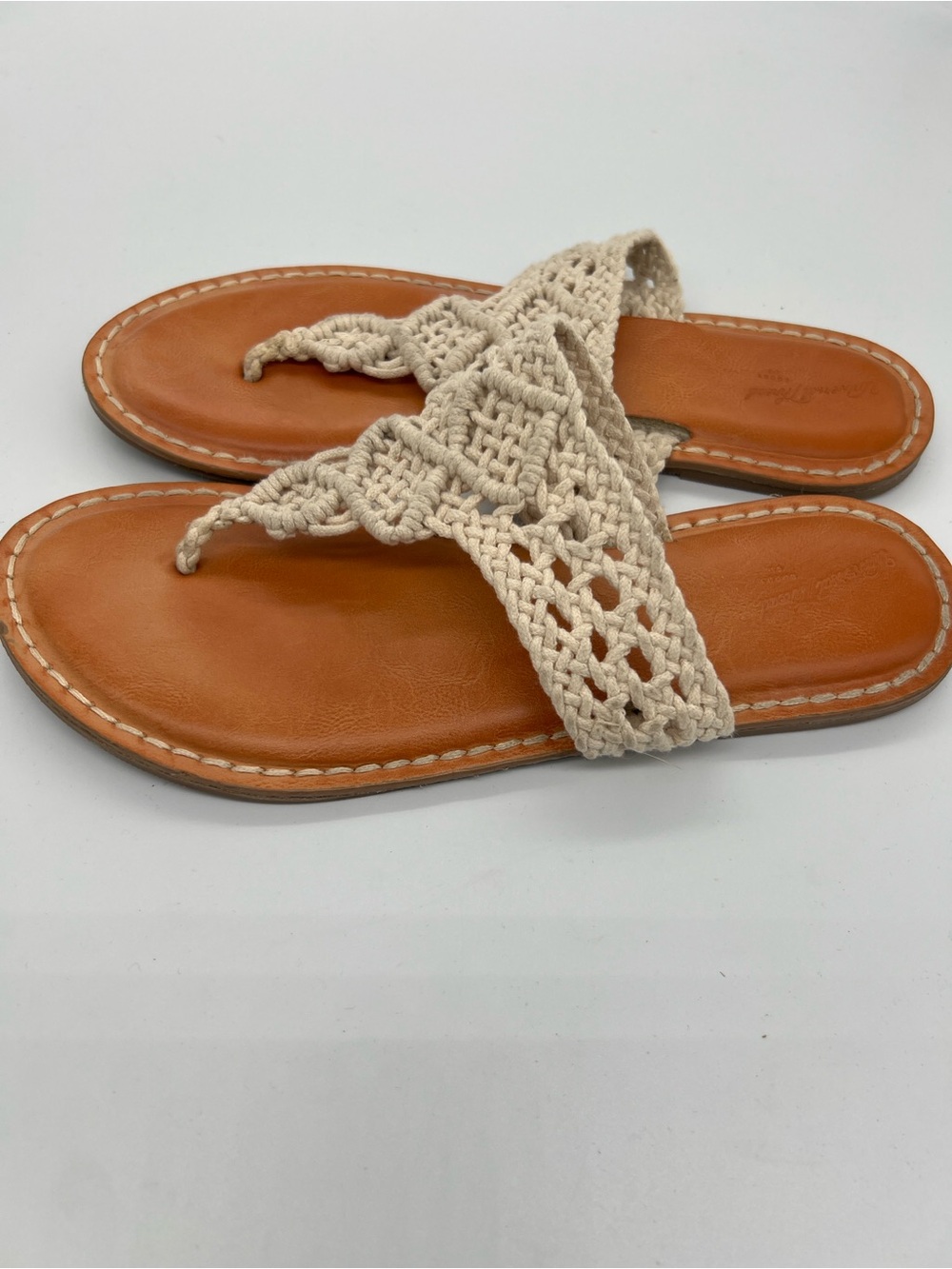 Woven Women’s Sandals in Cream - Picture 3 of 4